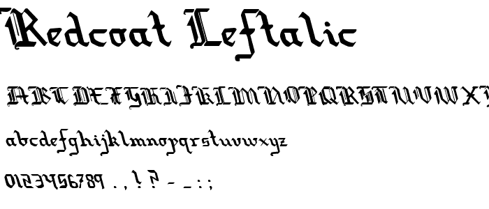 Redcoat Leftalic font